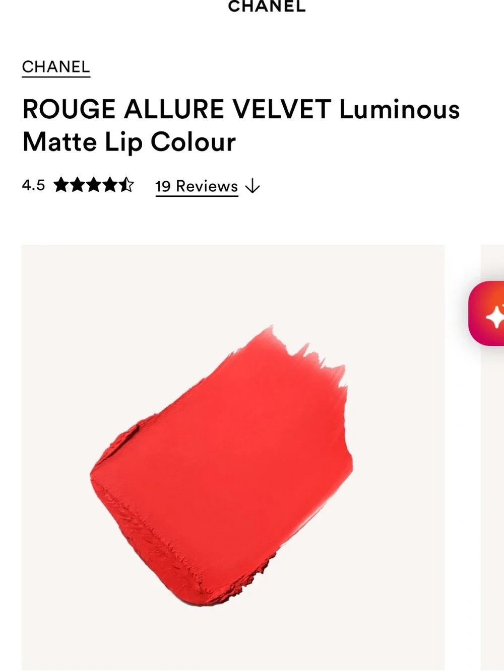 CHANEL Rouge Allure Velvet Lipstick 57 Rouge Feu